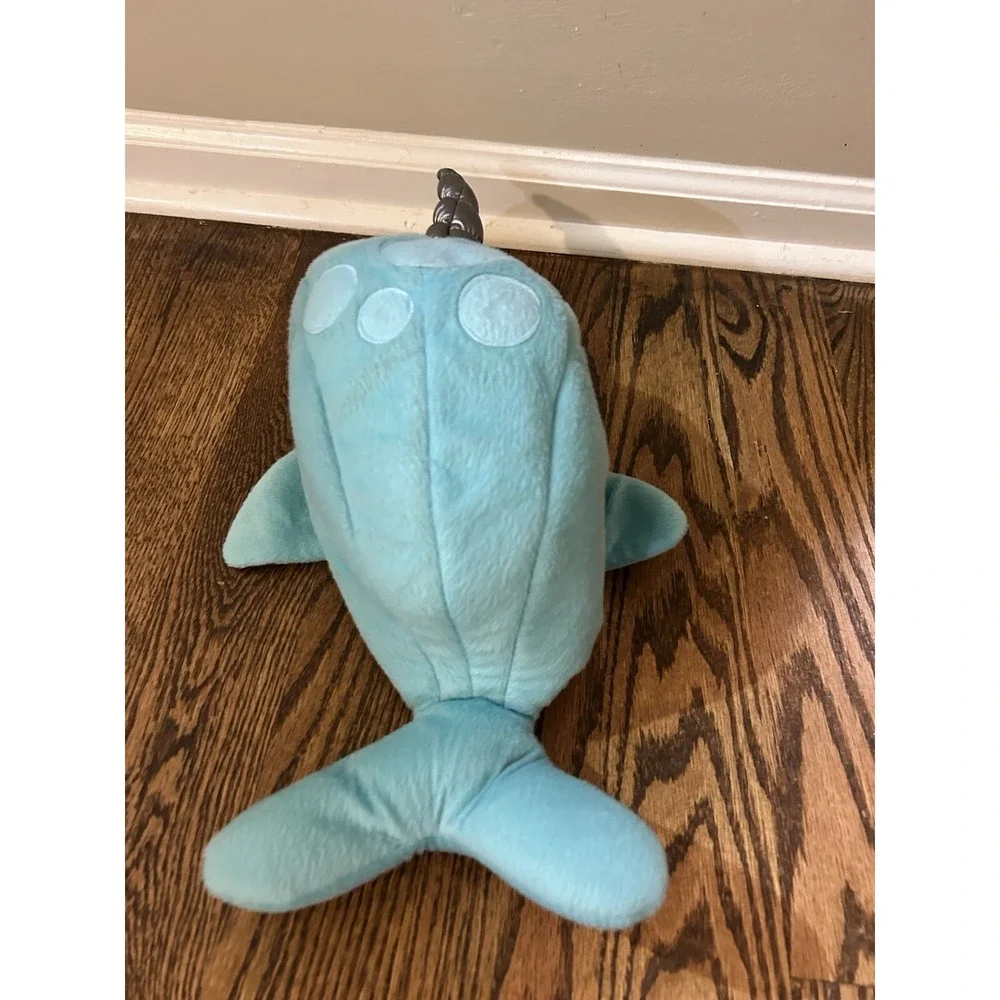 Kids Narwhal Hat Blue Costume Cap Tusk Size Adjustable Plush Horn